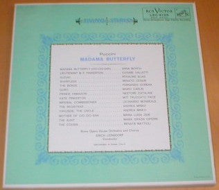 Giacomo Puccini - Anna Moffo, Rosalind Elias, Cesare Valletti, Renato Cesari, Erich Leinsdorf, Orchestra Del Teatro Dell'Opera Di Roma E Coro Del Teatro Dell'Opera Di Roma : Madama Butterfly (3xLP + Box)