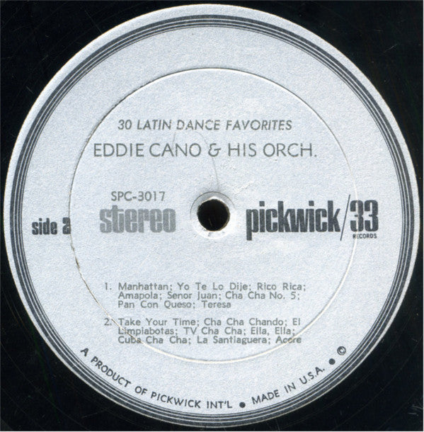 Eddie Cano And His Orchestra : 30 Latin American Favorites (LP)