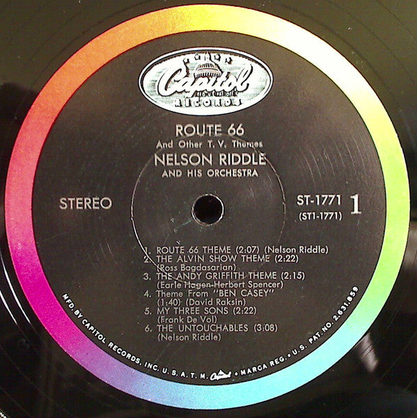 Nelson Riddle And His Orchestra : Route 66 And Other T.V. Themes (LP, Album)