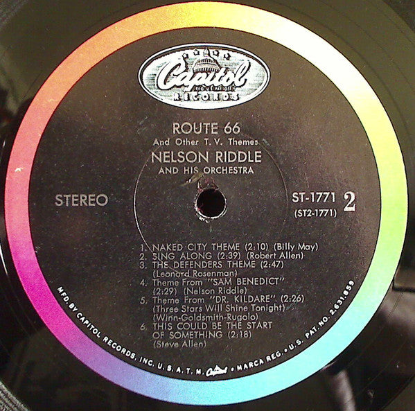 Nelson Riddle And His Orchestra : Route 66 And Other T.V. Themes (LP, Album)
