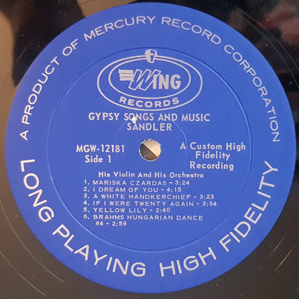 Albert Sandler : Gypsy Songs And Music (LP)