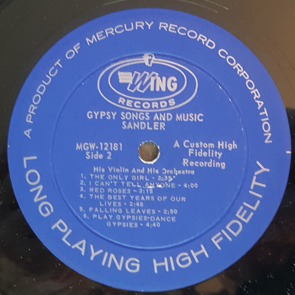 Albert Sandler : Gypsy Songs And Music (LP)