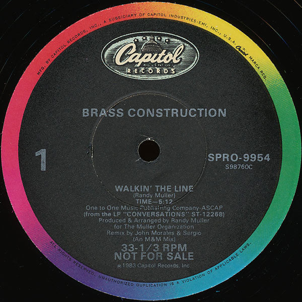 Brass Construction : Walkin' The Line (12", Promo)