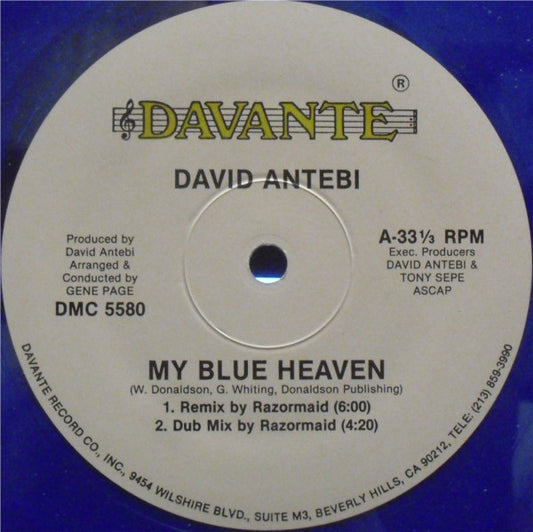David Antebi : My Blue Heaven (12", Blu)