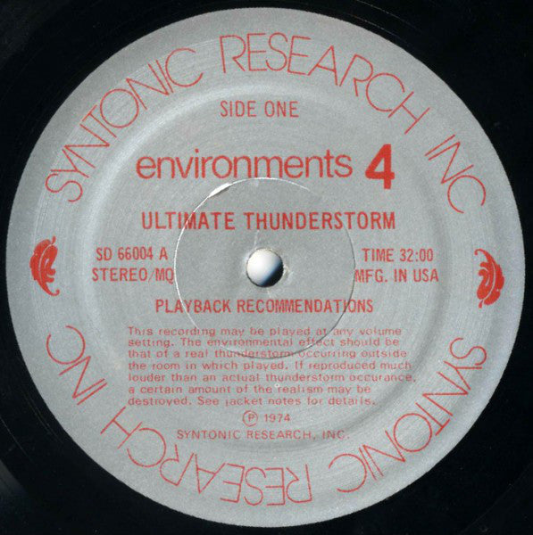 No Artist : Environments (Totally New Concepts In Sound - Disc 4 - Ultimate Thunderstorm / Gentle Rain In A Pine Forest) (LP, RE)