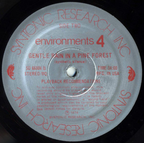 No Artist : Environments (Totally New Concepts In Sound - Disc 4 - Ultimate Thunderstorm / Gentle Rain In A Pine Forest) (LP, RE)