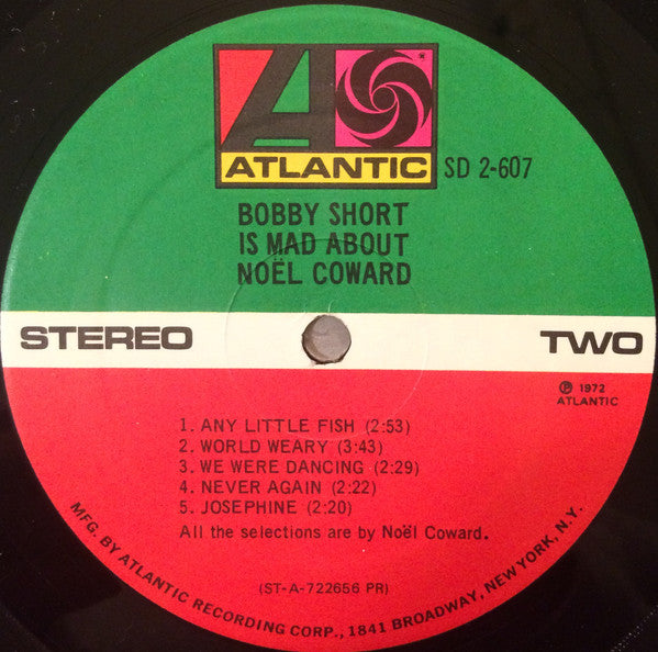 Bobby Short : Bobby Short Is Mad About Noël Coward (2xLP, Album, Pre)