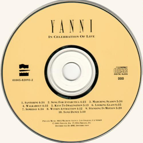 Yanni (2) : In Celebration Of Life (CD, Comp, Dis)