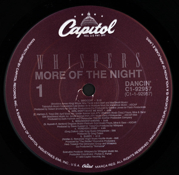 The Whispers : More Of The Night (LP, Album)