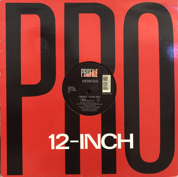Nemesis (3) : I Want Your Sex (12")