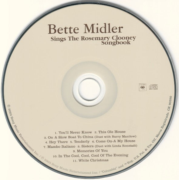 Bette Midler : Sings The Rosemary Clooney Songbook (CD, Album)