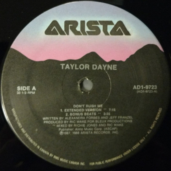 Taylor Dayne : Don't Rush Me (12")