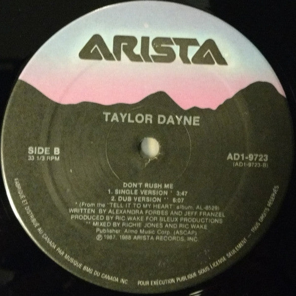 Taylor Dayne : Don't Rush Me (12")