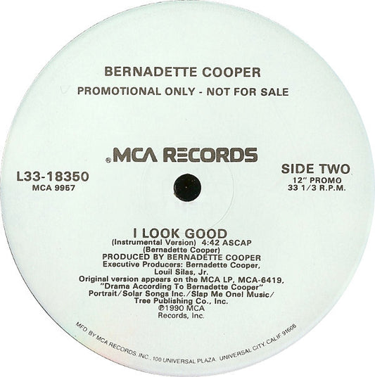 Bernadette Cooper : I Look Good (12", Promo)