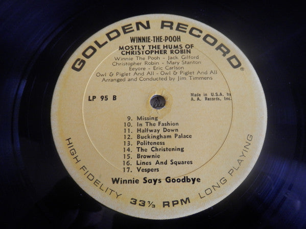 Jack Gilford : Winnie-The-Pooh: 17 Songs From The Pooh Song Book (LP)