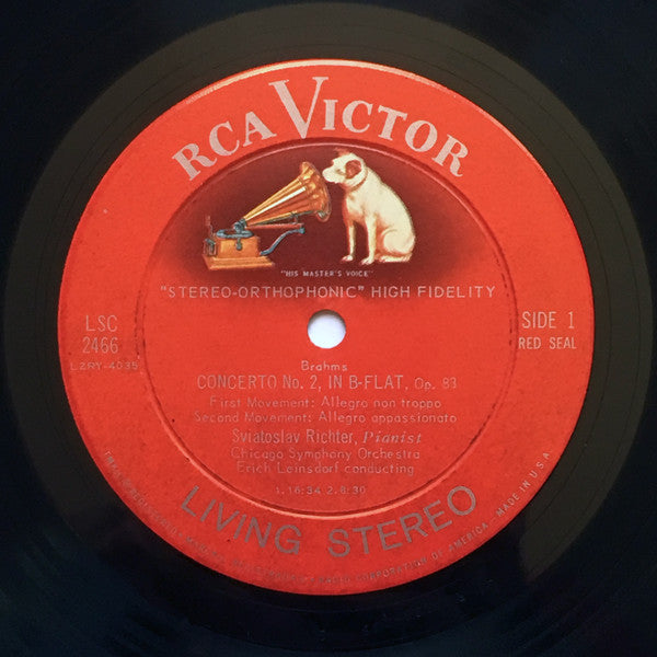 Johannes Brahms / Sviatoslav Richter, The Chicago Symphony Orchestra, Erich Leinsdorf : Concerto No. 2 (LP, Ind)