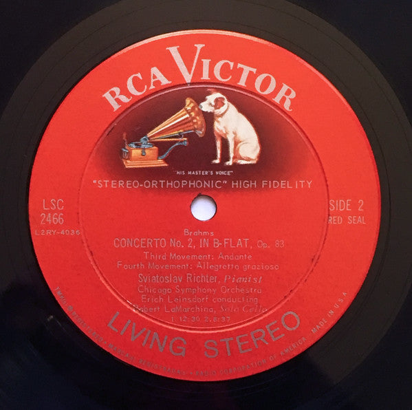 Johannes Brahms / Sviatoslav Richter, The Chicago Symphony Orchestra, Erich Leinsdorf : Concerto No. 2 (LP, Ind)