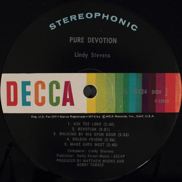 Lindy Stevens : Pure Devotion (LP, Album)