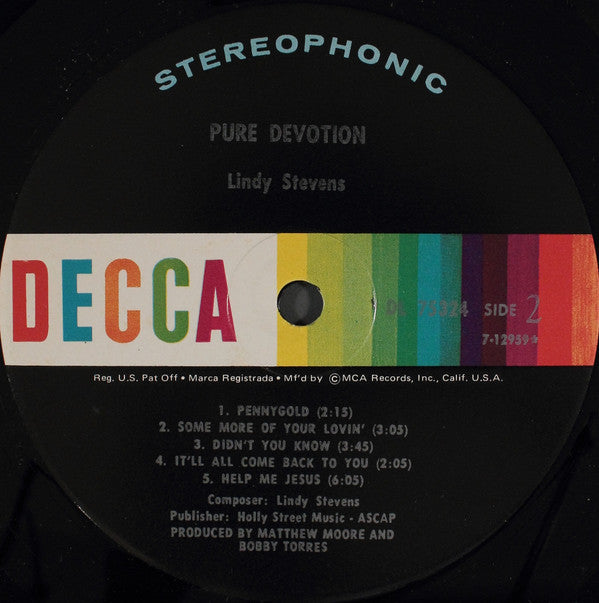 Lindy Stevens : Pure Devotion (LP, Album)