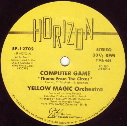 Yellow Magic Orchestra : Computer Game (12")