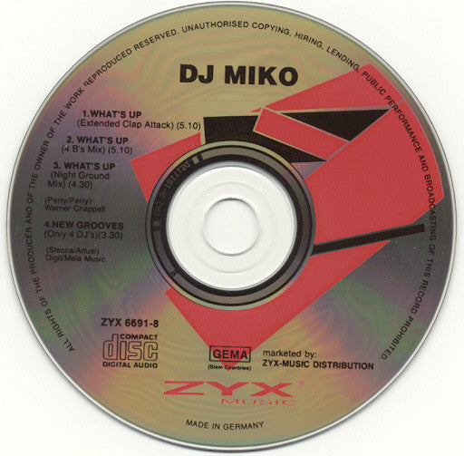 DJ Miko : What's Up (Dance Versions) (CD, Maxi)