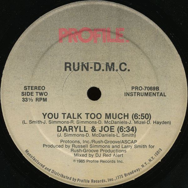 Run-DMC : You Talk Too Much / Daryll & Joe (Krush-Groove 3) (12")