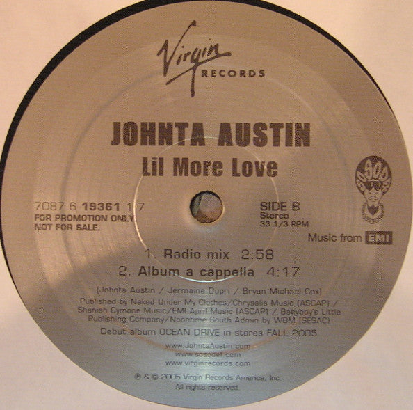 Johnta Austin : Lil More Love (12", Promo)