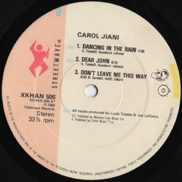 Carol Jiani : Dancing In The Rain (LP, Album)