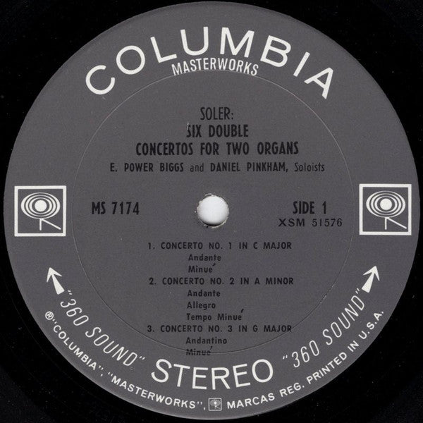 Padre Antonio Soler - E. Power Biggs And Daniel Pinkham : Six Double Concertos For Two Organs (LP, Album, RE)