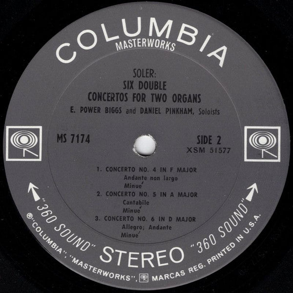 Padre Antonio Soler - E. Power Biggs And Daniel Pinkham : Six Double Concertos For Two Organs (LP, Album, RE)