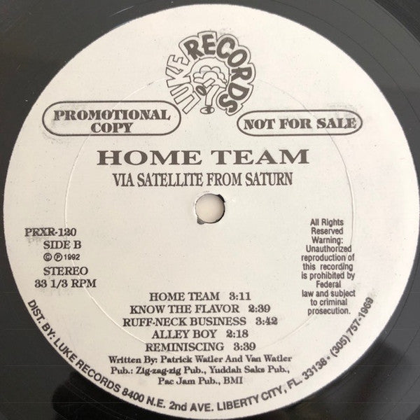 Home Team : Via Satellite From Saturn (LP, Album, Promo)