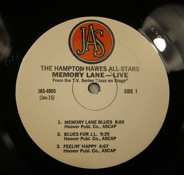 The Hampton Hawes All-Stars : Memory Lane Live (LP, Album)