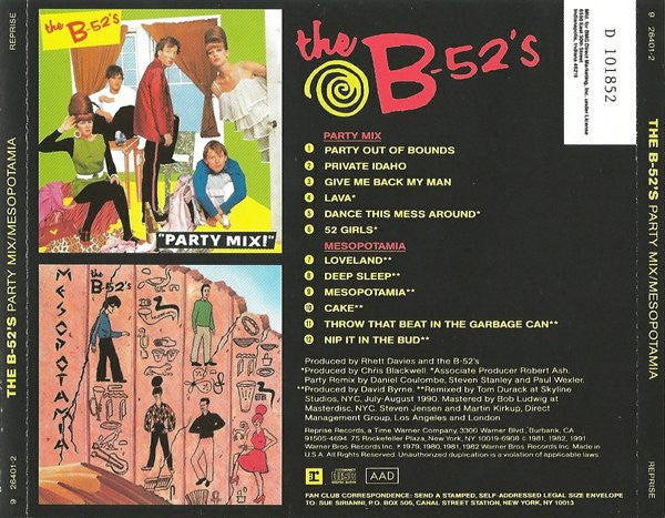 The B-52's : Party Mix / Mesopotamia (CD, Comp, Club)