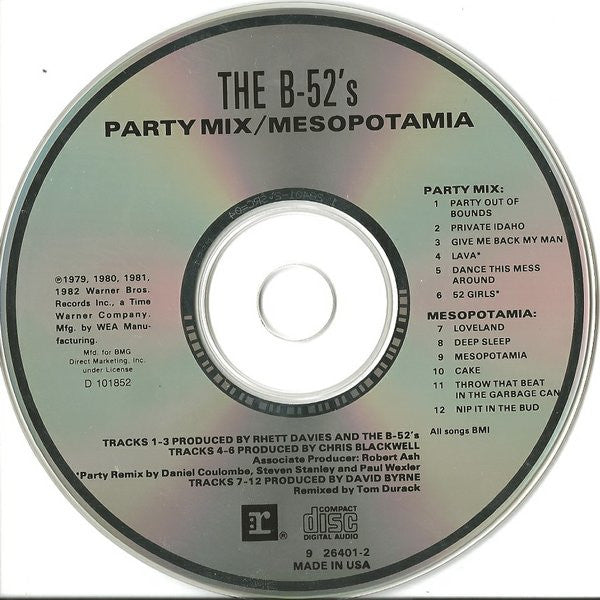 The B-52's : Party Mix / Mesopotamia (CD, Comp, Club)