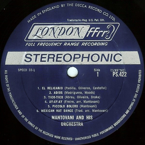 Mantovani And His Orchestra : Mantovani Olé (LP)