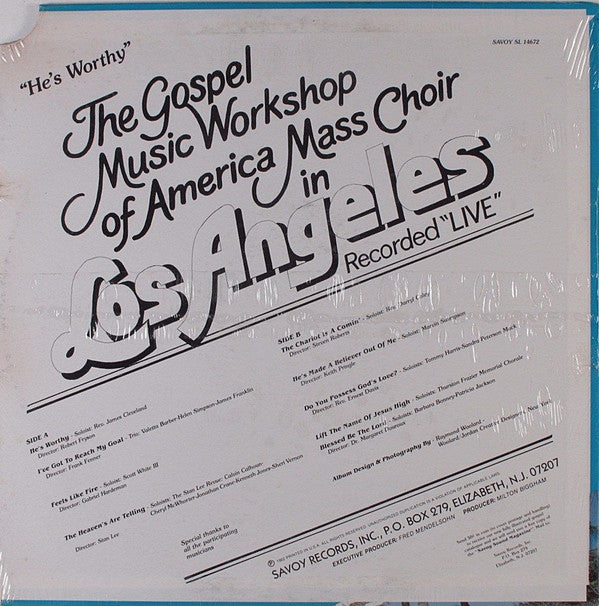 The Gospel Music Workshop Of America Mass Choir : In Los Angeles - He's Worthy (LP)