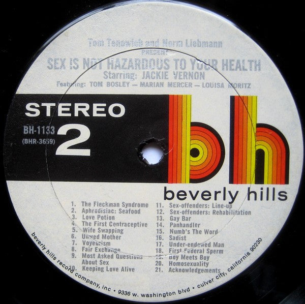 Jackie Vernon : Sex Is Not Hazardous To Your Health (LP, Album)