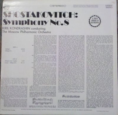 Dmitri Shostakovich - Kiril Kondrashin, Moscow Philharmonic Orchestra : Symphony No. 8 (LP)