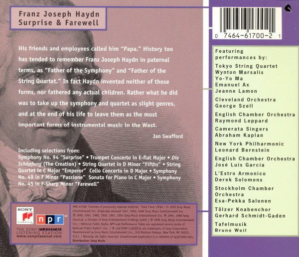 Joseph Haydn : Surprise And Farewell (CD, Comp)