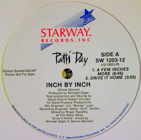 Patti Day : Inch By Inch (12", Promo)