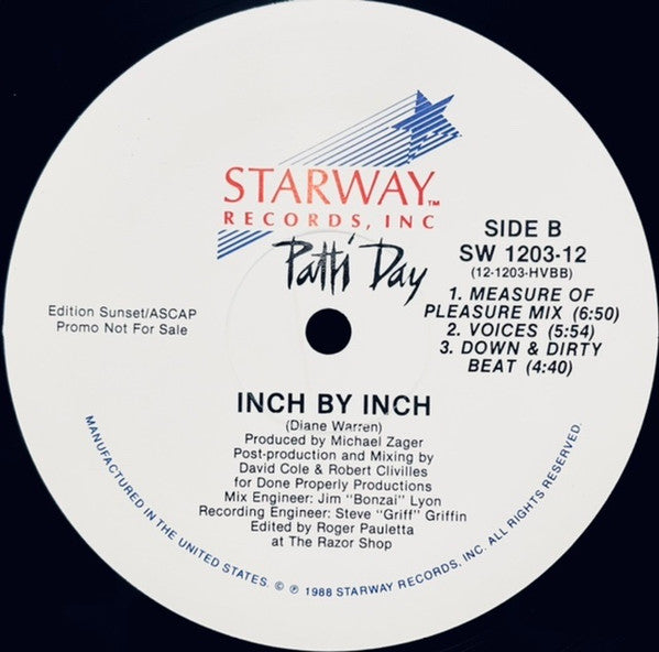 Patti Day : Inch By Inch (12", Promo)