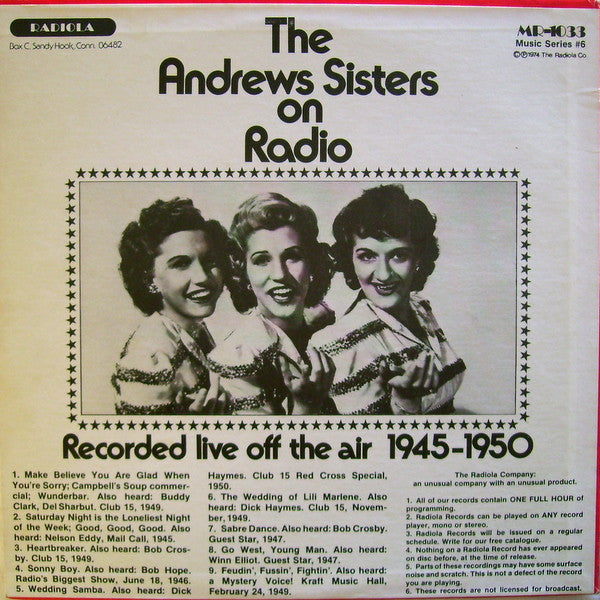 The Andrews Sisters : The Andrews Sisters Show (LP)