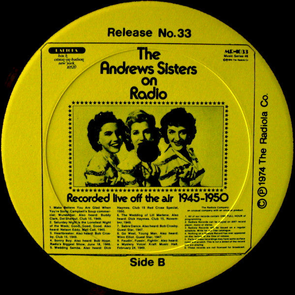 The Andrews Sisters : The Andrews Sisters Show (LP)