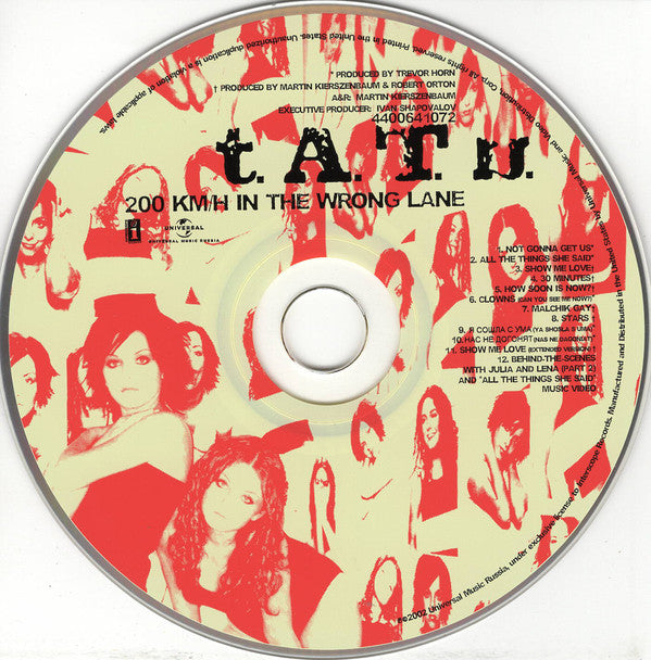 t.A.T.u. : 200 KM/H In The Wrong Lane (CD, Album, Enh)