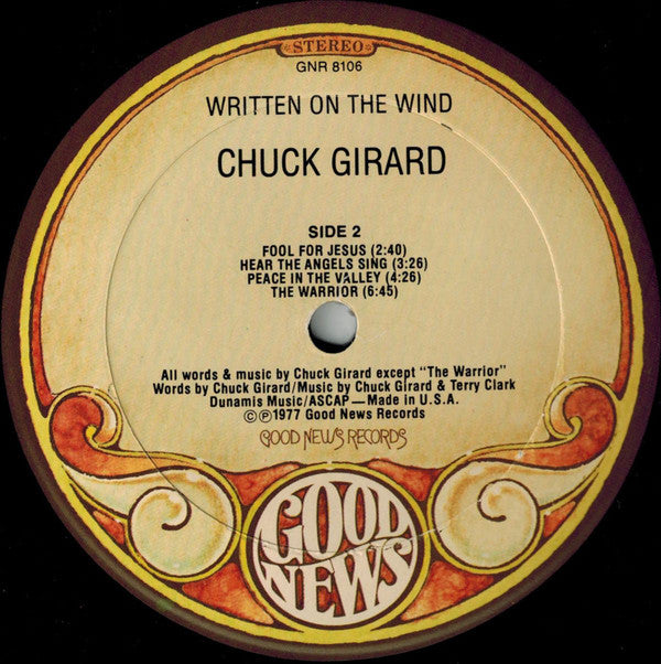 Chuck Girard : Written On The Wind (LP, Album)