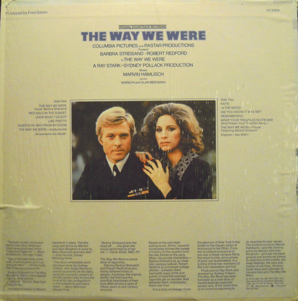 Marvin Hamlisch : The Way We Were (Original Soundtrack Recording) (LP, Album, Pit)