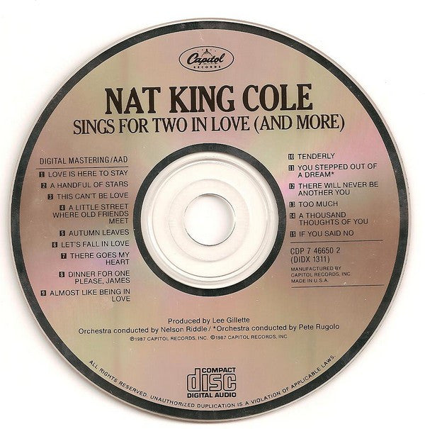 Nat King Cole : Sings For Two In Love (And More) (CD, Album, RE, RM)