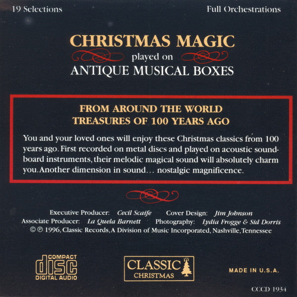 Various : Christmas Magic Played On Antique Music Boxes (CD, Album, RE)