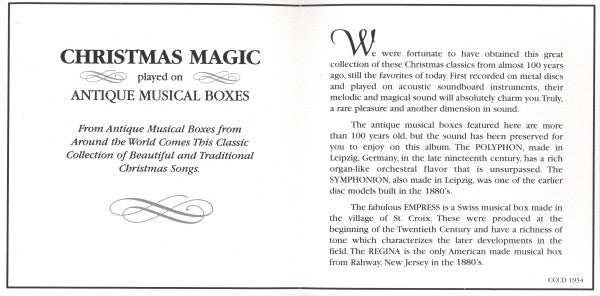 Various : Christmas Magic Played On Antique Music Boxes (CD, Album, RE)