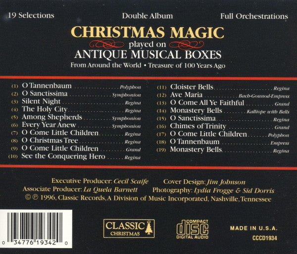 Various : Christmas Magic Played On Antique Music Boxes (CD, Album, RE)